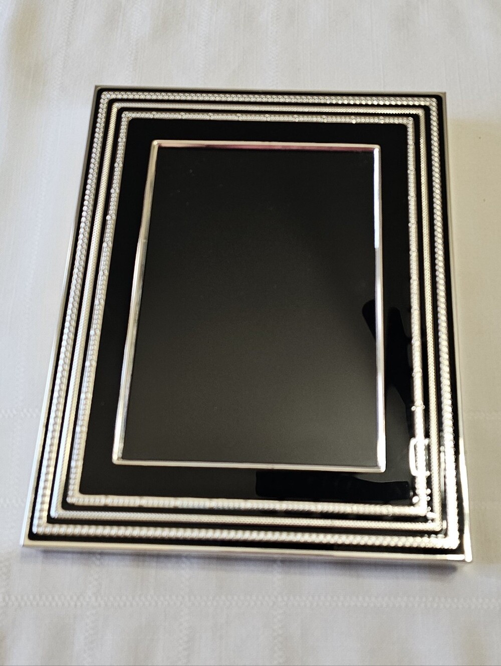 Vera Wang Black and Silver Layered Decorative Picture Frame